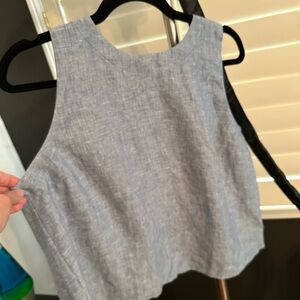 LOFT blue Sleeveless Boxy Crop Tank
